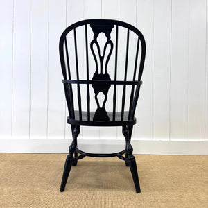 A Set of Six Antique Black Windsor Armchairs