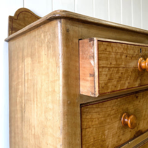 An Antique English Pine Chest of Drawers Dresser Tulip Feet c1890