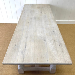 Antique English Bleached Country Oak 7ft Refectory Style Table