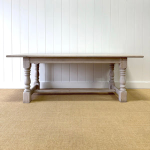 Antique English Bleached Country Oak 7ft Refectory Style Table