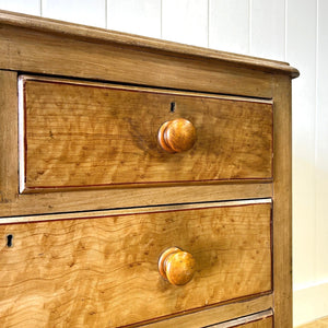 An Antique English Pine Chest of Drawers Dresser Tulip Feet c1890