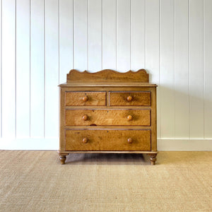 An Antique English Pine Chest of Drawers Dresser Tulip Feet c1890