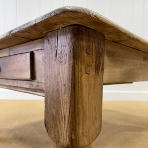 An Antique Rustic English Country Pine Scrubbed Top Coffee Table