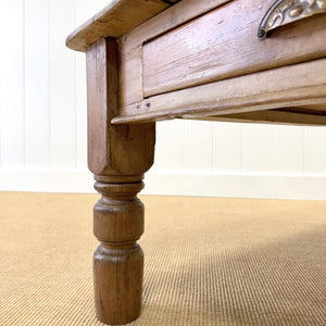 An Antique Rustic English Country Pine Scrubbed Top Coffee Table
