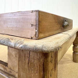 An Antique Rustic English Country Pine Scrubbed Top Coffee Table