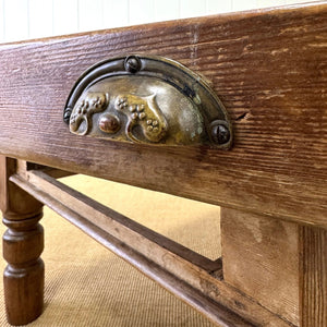 An Antique Rustic English Country Pine Scrubbed Top Coffee Table