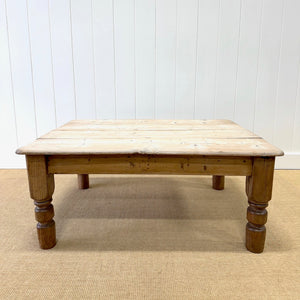 An Antique Rustic English Country Pine Scrubbed Top Coffee Table