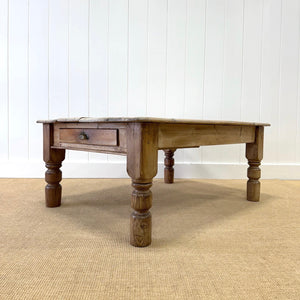 An Antique Rustic English Country Pine Scrubbed Top Coffee Table