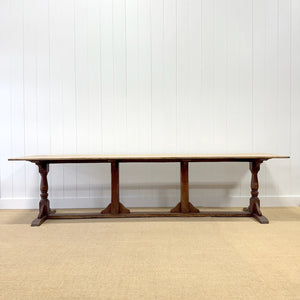 A Large Antique 10 ft English Oak Hunt Table or Console Table