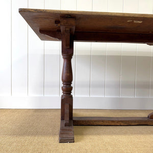 A Large Antique 10 ft English Oak Hunt Table or Console Table
