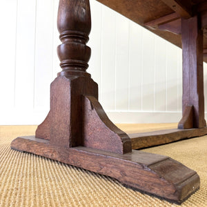 A Large Antique 10 ft English Oak Hunt Table or Console Table