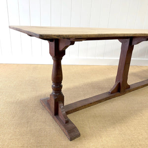 A Large Antique 10 ft English Oak Hunt Table or Console Table