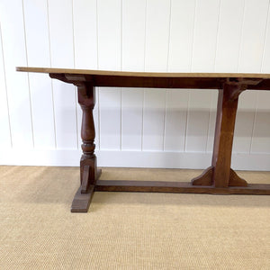 A Large Antique 10 ft English Oak Hunt Table or Console Table
