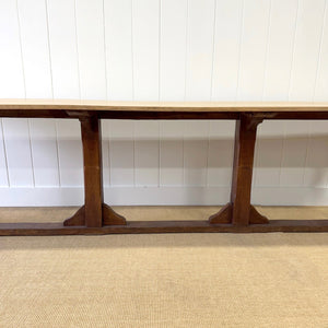A Large Antique 10 ft English Oak Hunt Table or Console Table
