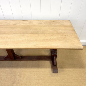 A Large Antique 10 ft English Oak Hunt Table or Console Table