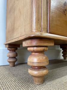 An Antique English Pine Chest of Drawers Dresser with Brass Ring Hardware  c1890