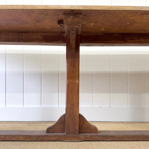 A Large Antique 10 ft English Oak Hunt Table or Console Table