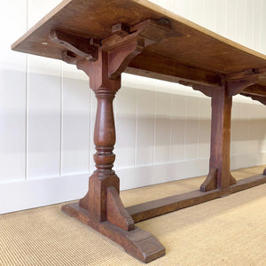 A Large Antique 10 ft English Oak Hunt Table or Console Table