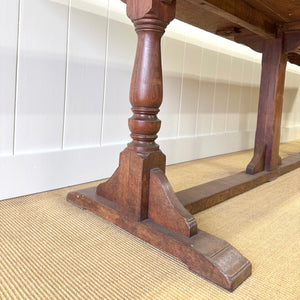 A Large Antique 10 ft English Oak Hunt Table or Console Table