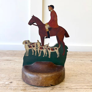 A Pair of Wooden Fox Hunt Bookends Equestrian