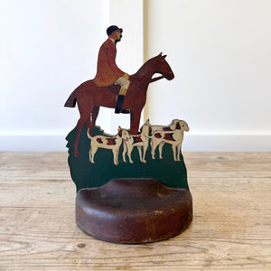 A Pair of Wooden Fox Hunt Bookends Equestrian
