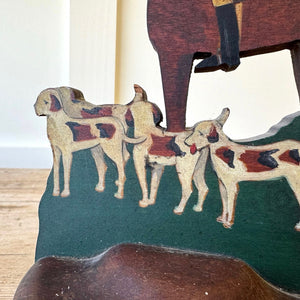 A Pair of Wooden Fox Hunt Bookends Equestrian