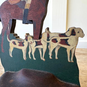 A Pair of Wooden Fox Hunt Bookends Equestrian