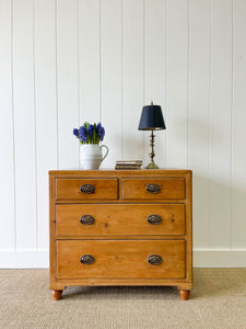 A Happy English Pine Chest of Drawers Dresser c1890