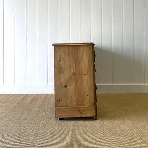 An Antique English Pine Chest of Drawers Dresser With Stile Feet c1890