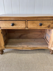 An English Pine Cupboard Sideboard c1890