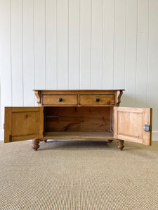 An English Pine Cupboard Sideboard c1890