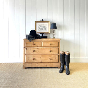 An Antique English Pine Chest of Drawers Dresser With Stile Feet c1890