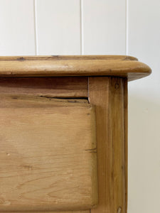 An English Pine Low Chest of Drawers Dresser with Wooden Knobs c1890