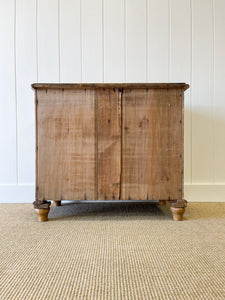 An Antique English Pine Chest of Drawers Dresser with Wooden Knobs c1890