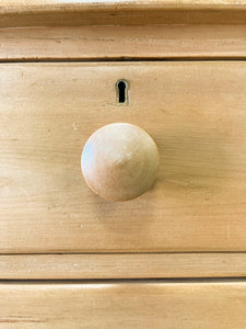 An Antique English Pine Chest of Drawers Dresser with Wooden Knobs c1890