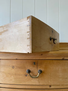 An Antique English Pine Bow Front Chest of Drawers/Dresser c1820