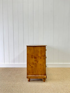 An English Pine Low Chest of Drawers Dresser with Wooden Knobs c1890