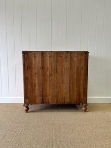 An English Pine Chest of Drawers Dresser with Wooden Knobs c1880