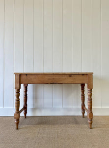 An Antique English Country Pine Console Table with Drawers c1900