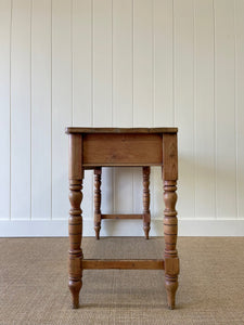 An Antique English Country Pine Console Table with Drawers c1900