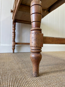 An Antique English Country Pine Console Table with Drawers c1900