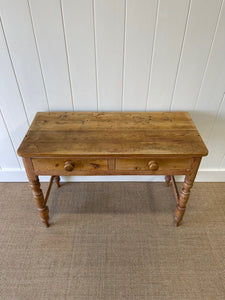 An Antique English Country Pine Console Table with Drawers c1900