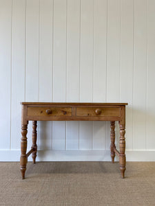 An Antique English Country Pine Console Table with Drawers c1900