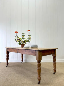A Good English Pine 6ft Dining Table c1890