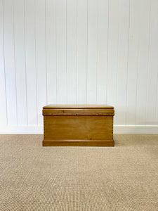 An English Pine Blanket Box or Coffee Table With Iron Handles c1850