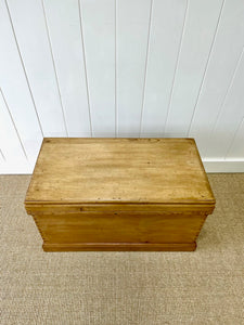 An English Pine Blanket Box or Coffee Table With Iron Handles c1850