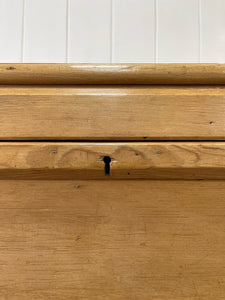 An English Pine Blanket Box or Coffee Table With Iron Handles c1850