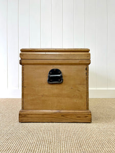 An English Pine Blanket Box or Coffee Table With Iron Handles c1850