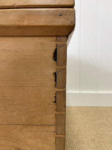 An English Pine Blanket Box or Coffee Table With Iron Handles c1850
