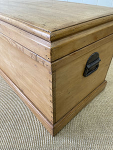 An English Pine Blanket Box or Coffee Table With Iron Handles c1850